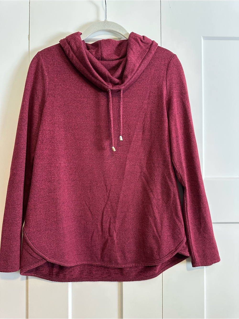 Chico's Cowl Neck Pullover Sweater in Berry